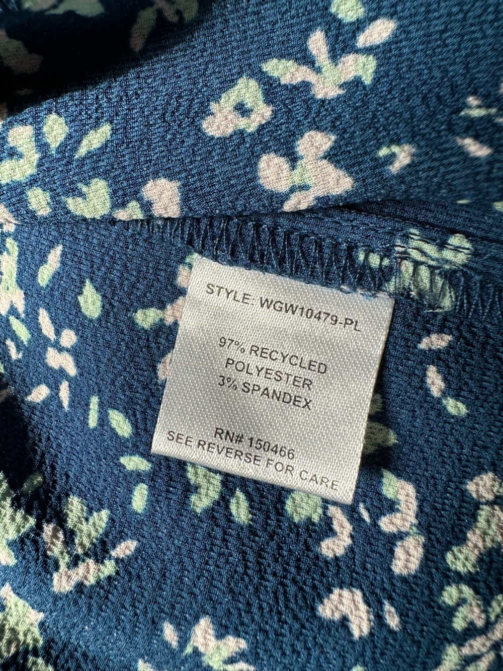 41 HAWTHORN Morey Split Neck Short Sleeve Blouse Blue Floral 3X - Picture 6 of 9